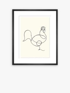 Pablo Picasso - 'Coq' Rooster Sketch Framed Print, 47 x 37cm, Black/White
