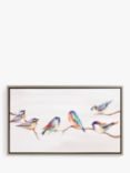 John Lewis 'Birds Chatting' Hand-Painted Framed Canvas Print, 65 x 105cm, Multi