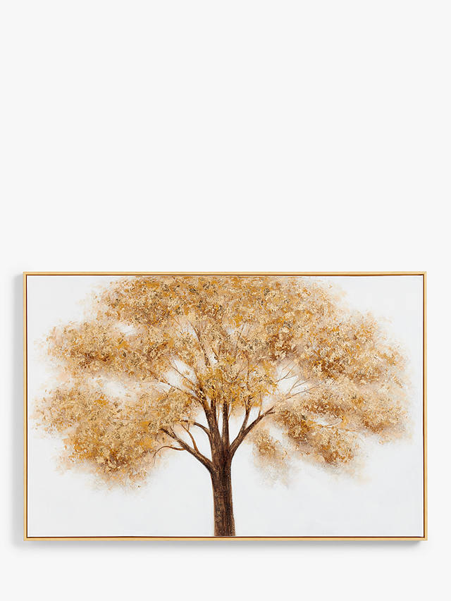 Gold Tree - Hand-Finished Framed Canvas Print, 80 x 120cm, Gold