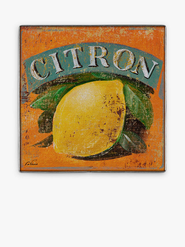 Fabrice De Villeneuve - 'Citron' Galvanized Steel Panel, 30 x 30cm, Yellow/Orange