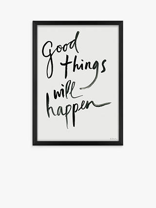 Sue Schlaback - 'Good Things Will Happen' Framed Print, 54 x 39cm, Black/White