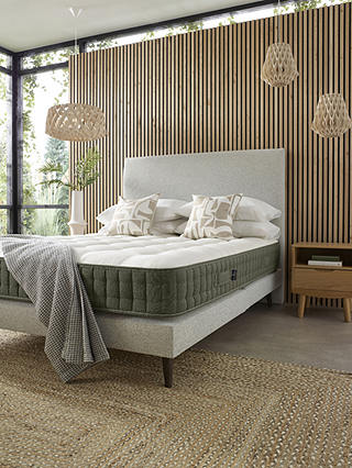 2 Drawers and Headboard Bed Centre Manhattan Grey Linen Memory Foam Divan Set With Mattress 90cm X 190cm Single Same Side 