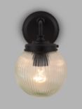 John Lewis & Partners Vintage Globe Outdoor Wall Light, Clear/Black