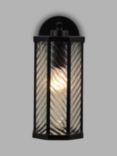 John Lewis Herringbone Glass Lantern Outdoor Wall Light, Clear/Black