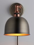 John Lewis Baldwin Plug-In Wall Light, Pewter/Copper
