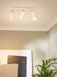 John Lewis & Partners Zenon 3 Spotlight Ceiling Bar, White