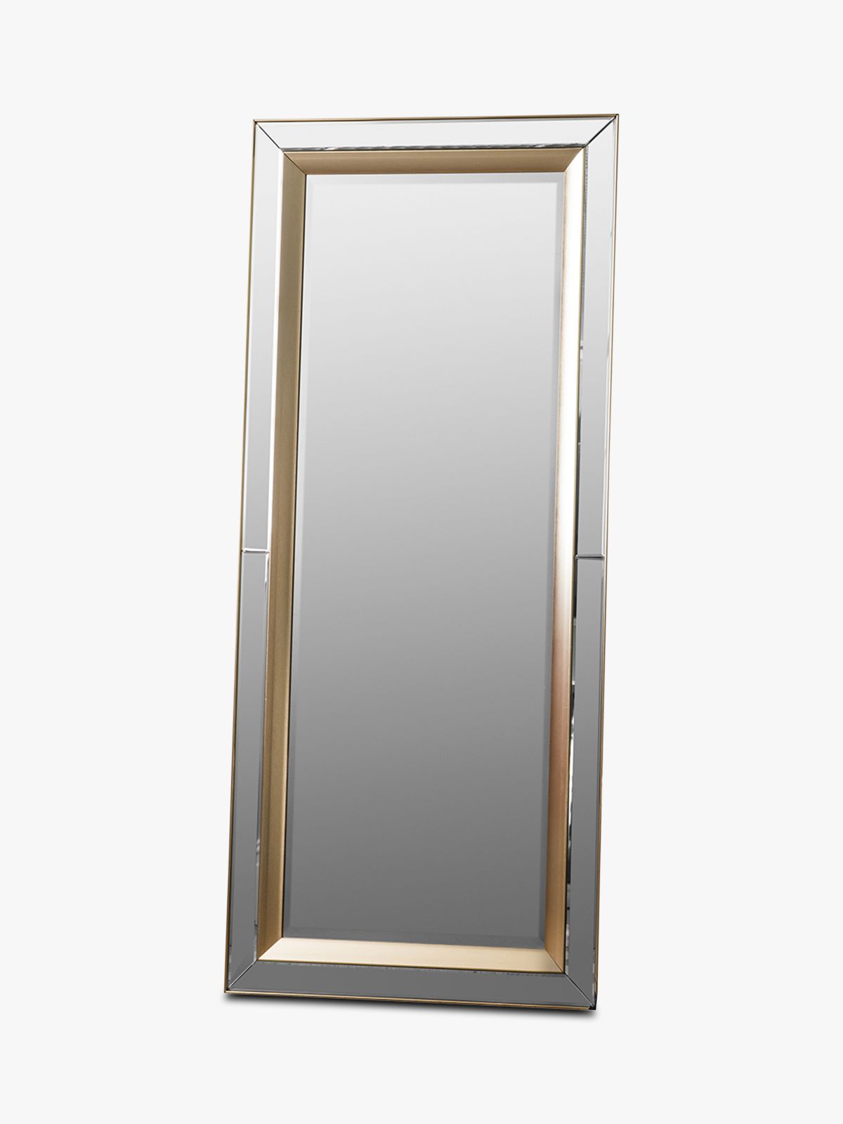 Phantom Rectangular Frame Leaner Mirror, Gold Leaner Mirror
