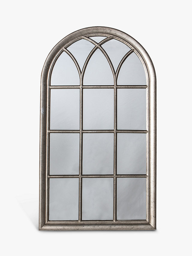 Gallery Direct Seaforth Arched Window Wall Mirror, 140 x 80cm, Silver