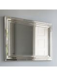 Gallery Direct Leven Rectangular Beaded Glass Frame Wall Mirror, 112 x 82cm, Clear