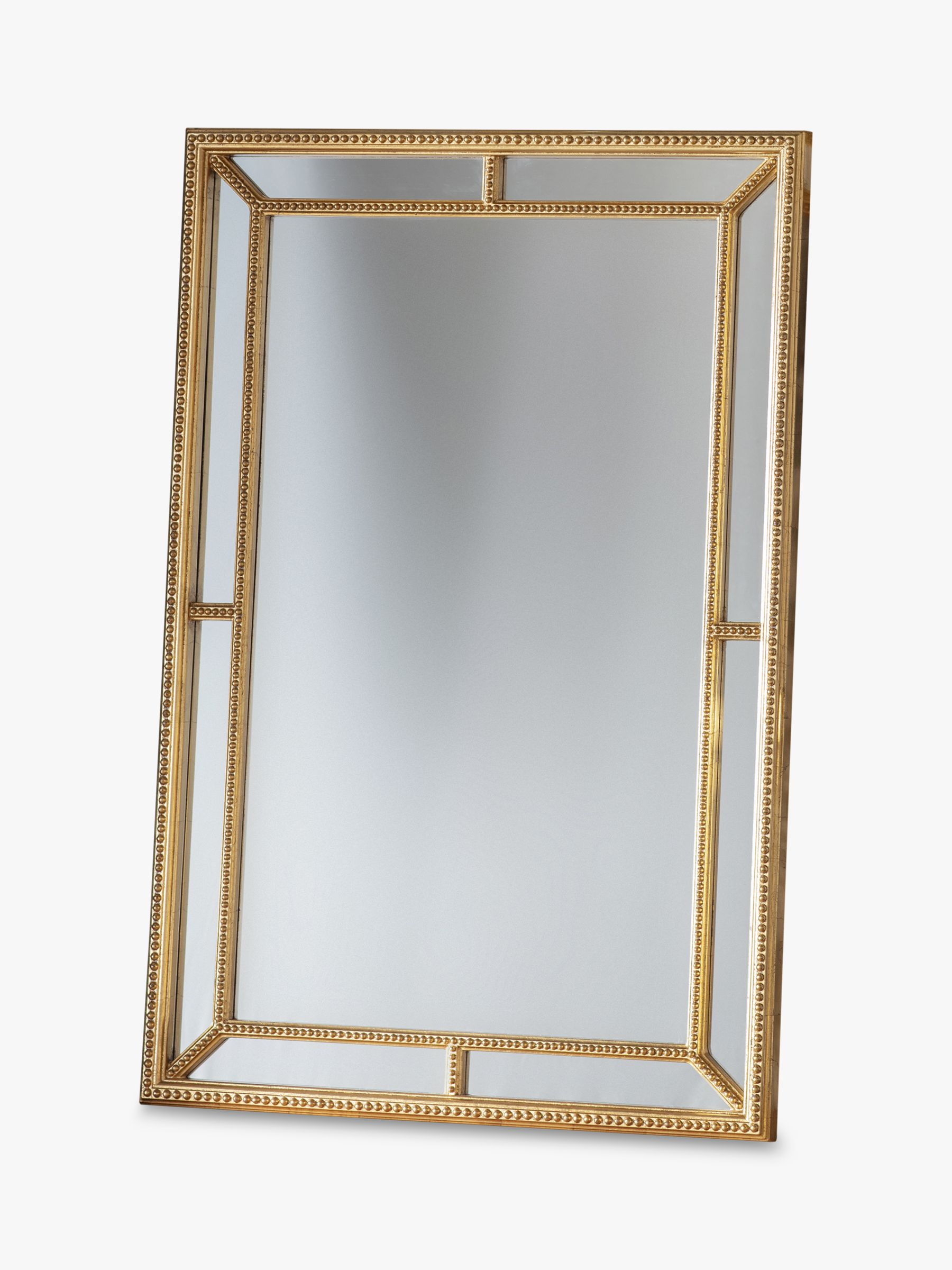 Sinatra Rectangular Decorative Beaded, Rectangle Gold Framed Mirror