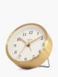 Acctim Classic Non-Ticking Sweep Analogue Alarm Clock, 9cm, Brushed Gold