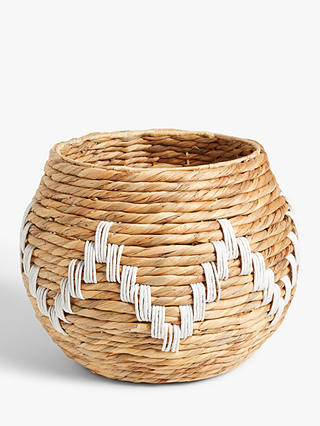 John Lewis Water Hyacinth & White Weave Basket