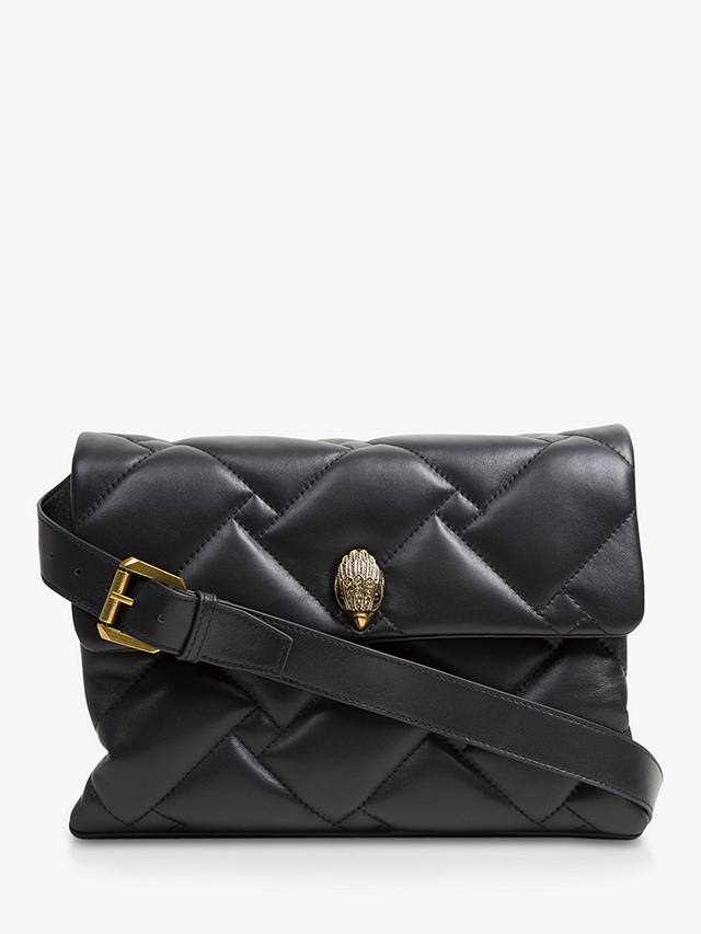Kurt Geiger London Leather Kensington Soft Large Handbag, Black at John ...