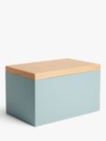 John Lewis Lacquered Storage Box, Large, Dusty Blue