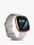Fitbit Sense, Health and Fitness Watch with Heart Rate Monitor, Lunar White/Soft Gold