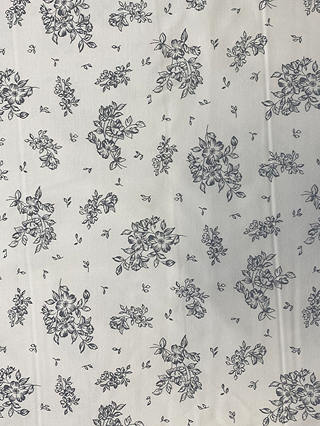 Marvic Fabrics Sketched Flowers Print Fabric, White