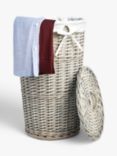 John Lewis ANYDAY Willow Round Laundry Basket, Grey