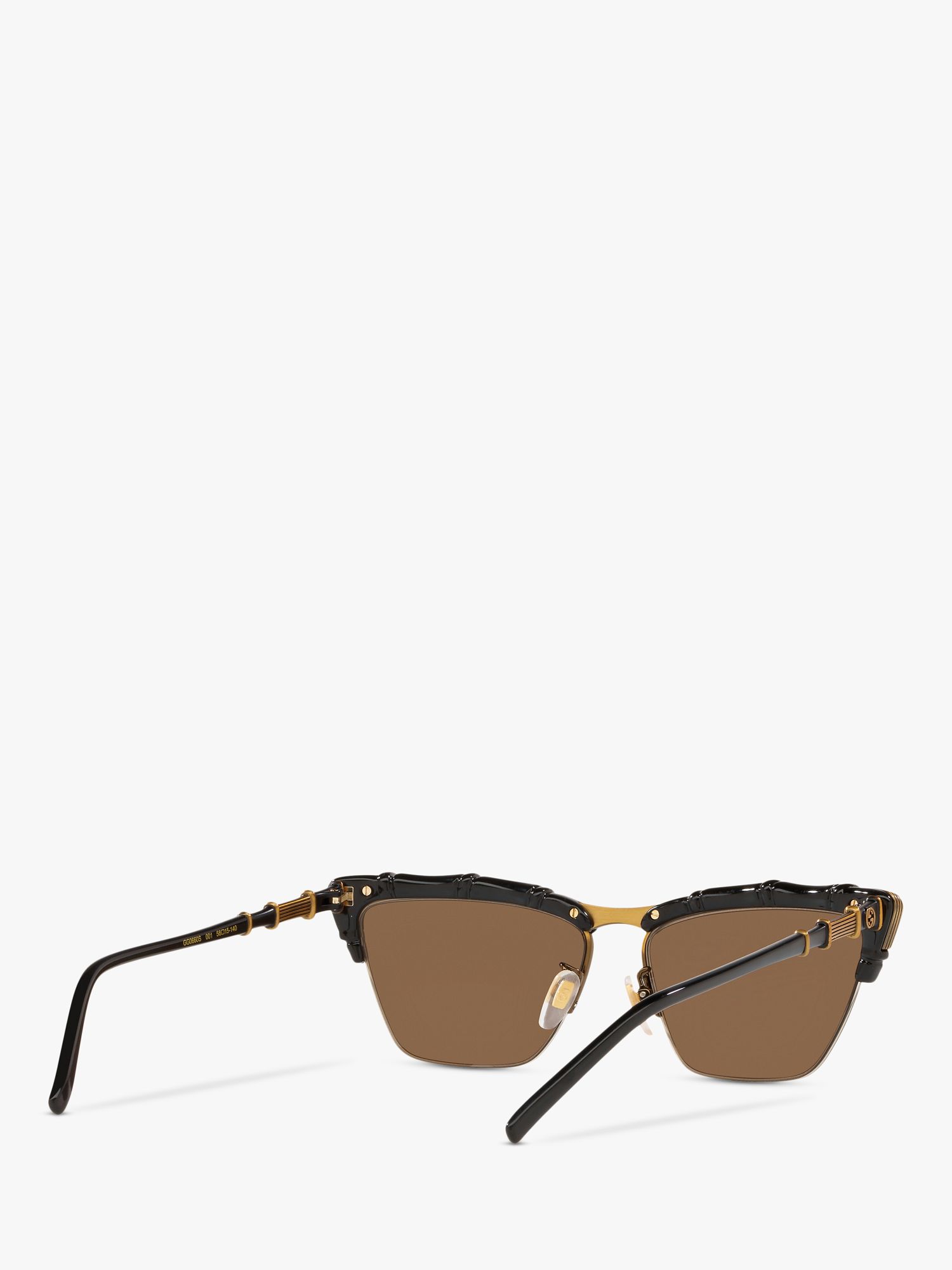 Gucci GG0660S Women's Cat's Eye Sunglasses, Black/Brown at John Lewis ...