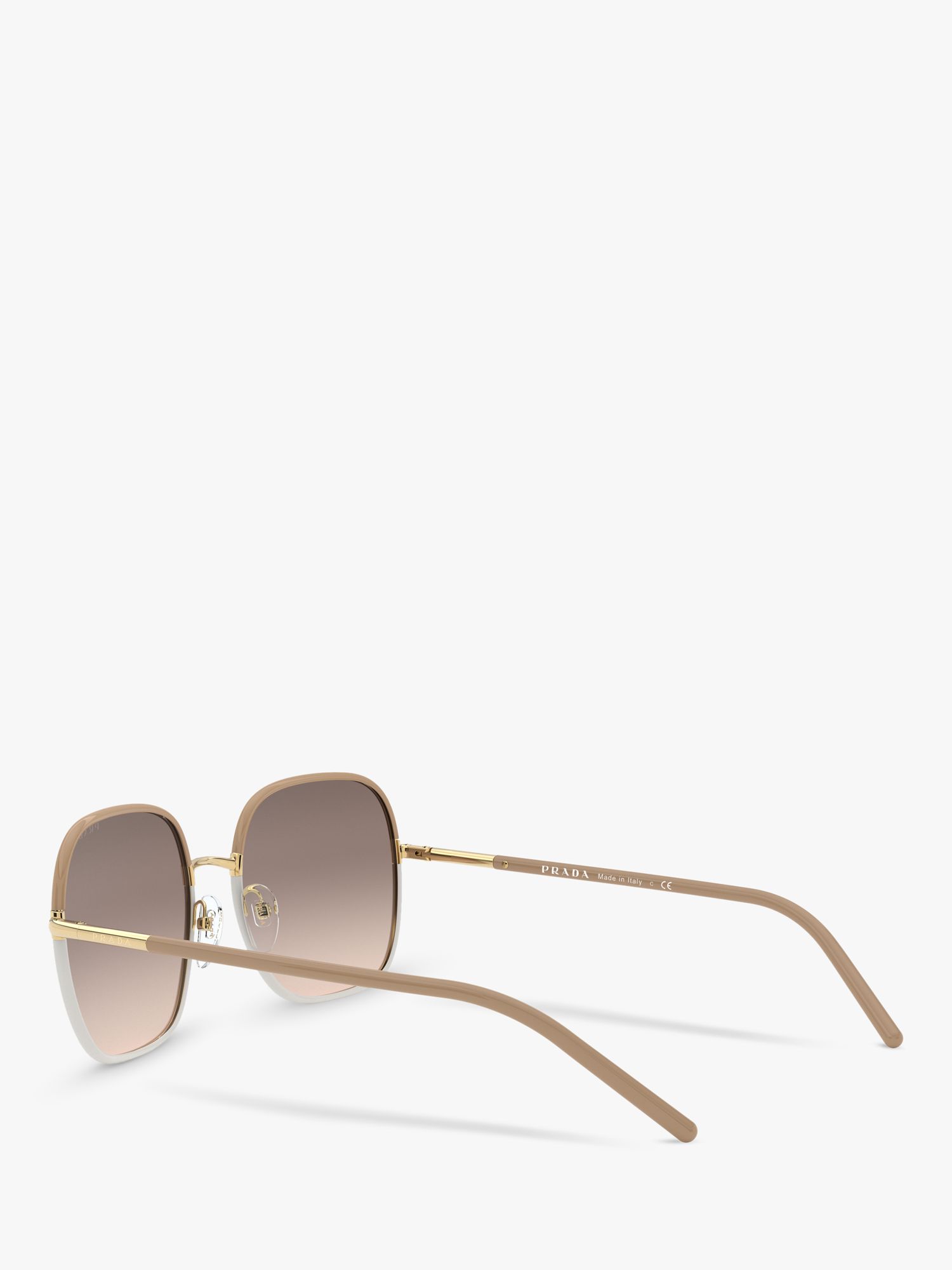 Prada PR 67XS Women's Square Sunglasses, Gold/Beige/Light Brown ...