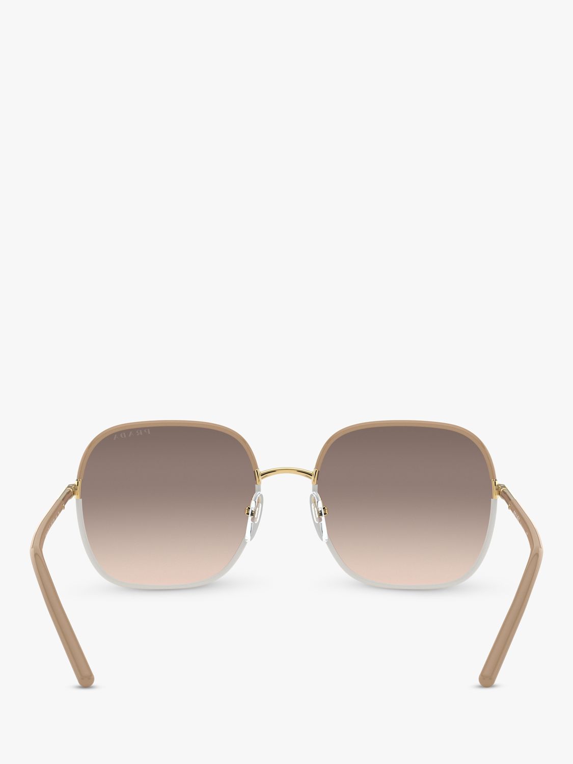 Prada PR 67XS Women's Square Sunglasses, Gold/Beige/Light Brown