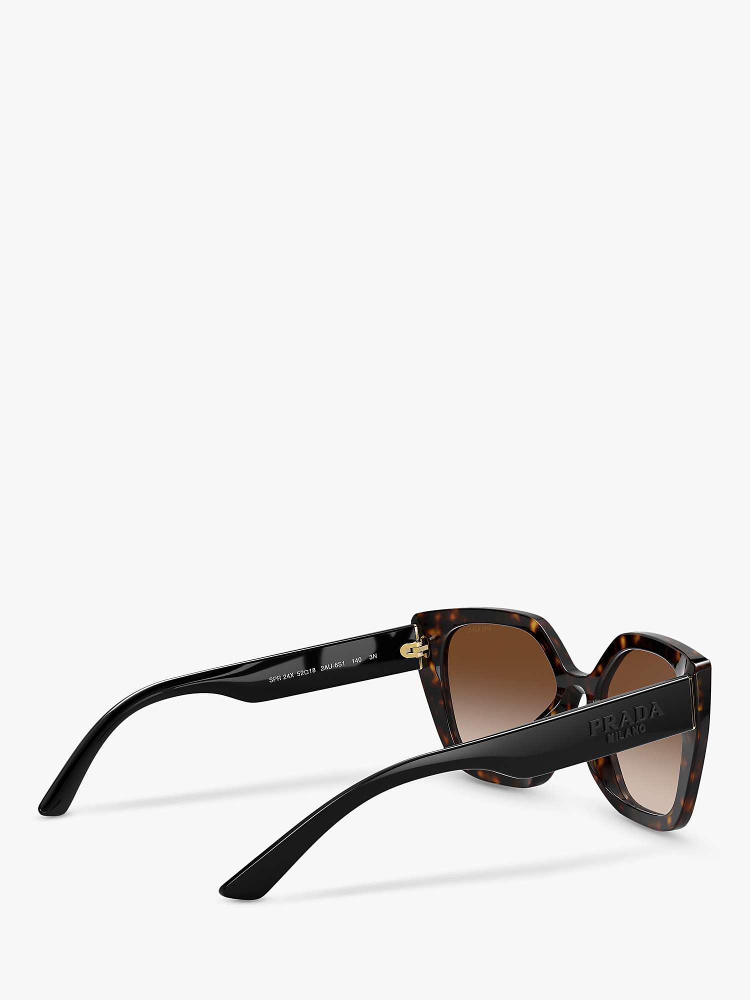 Buy Prada PR 24XS Women's Square Sunglasses, Tortoiseshell/Brown Gradient Online at johnlewis.com
