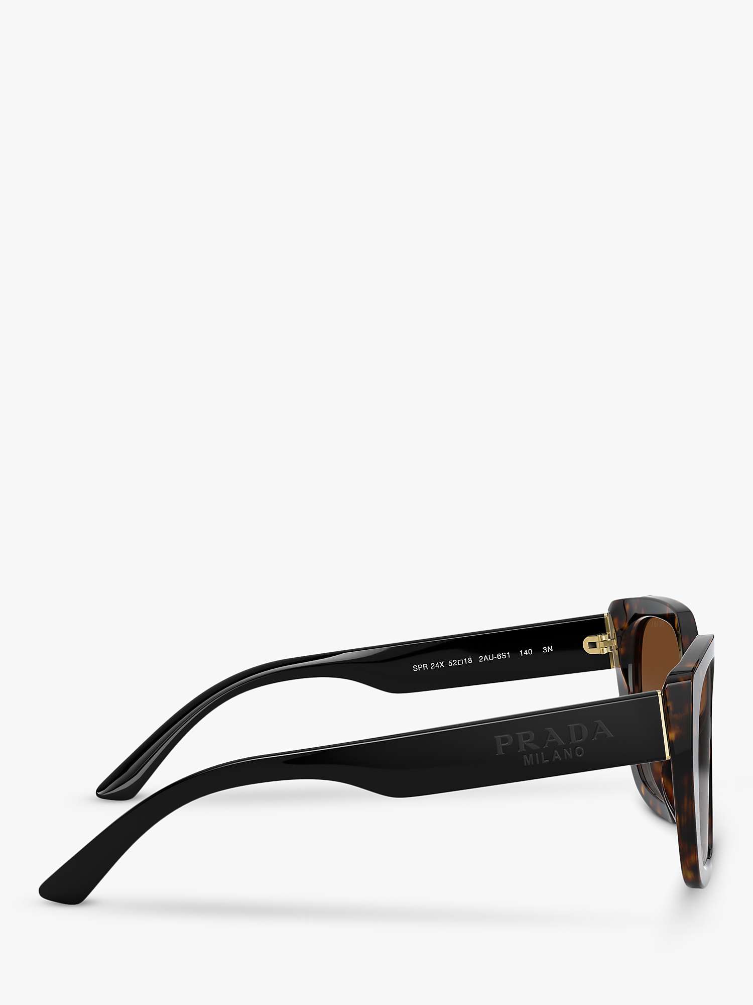 Buy Prada PR 24XS Women's Square Sunglasses, Tortoiseshell/Brown Gradient Online at johnlewis.com