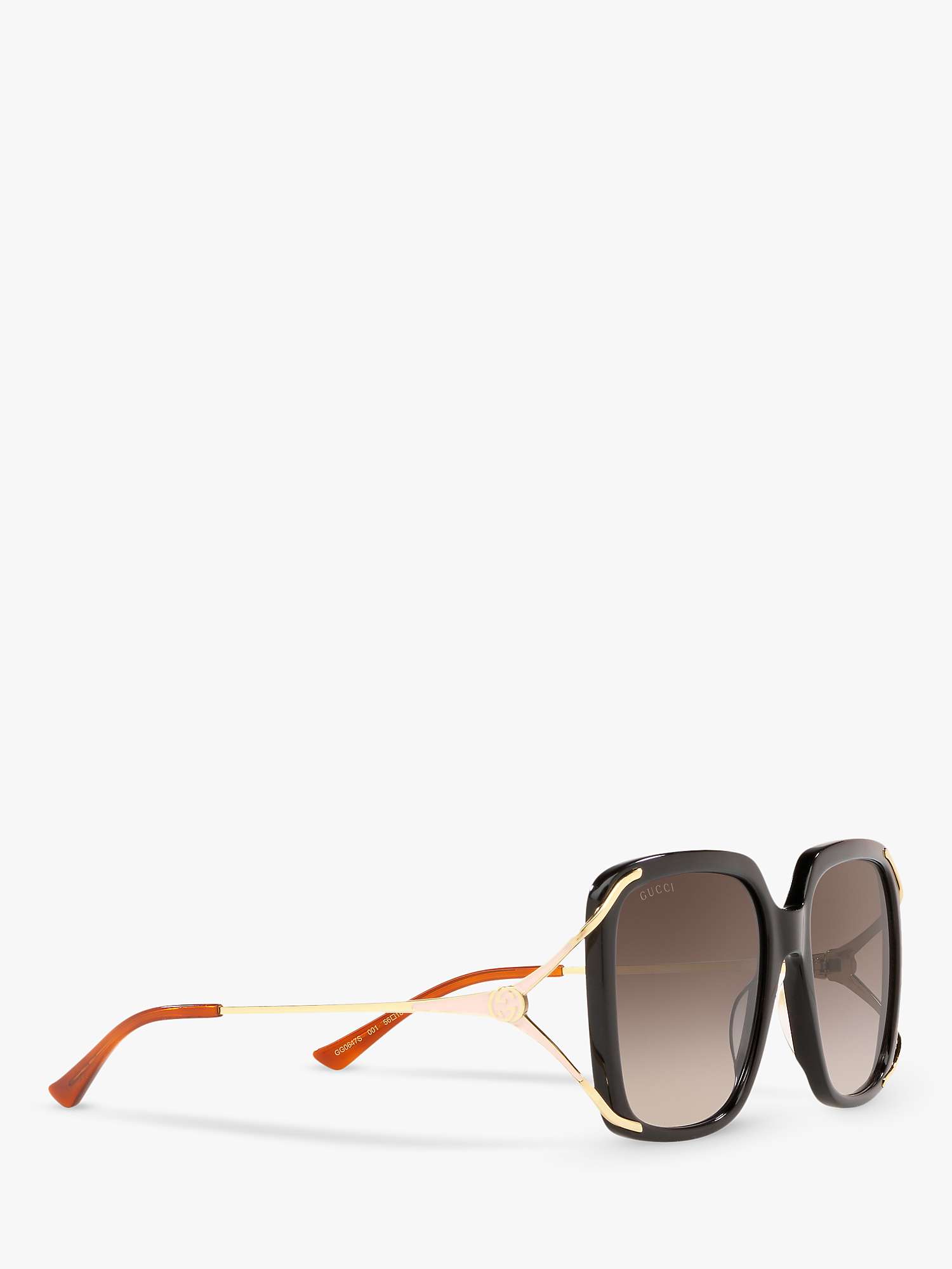 Buy Gucci GG0647S Women's Statement Square Sunglasses, Black/Brown Gradient Online at johnlewis.com