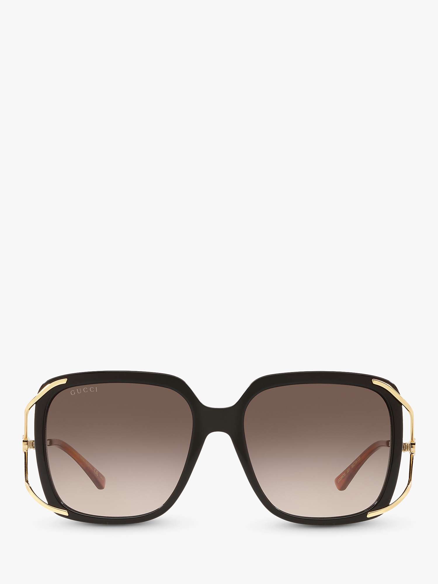 Buy Gucci GG0647S Women's Statement Square Sunglasses, Black/Brown Gradient Online at johnlewis.com