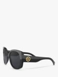 Versace VE4387 Women's Butterfly Sunglasses, Black/Grey