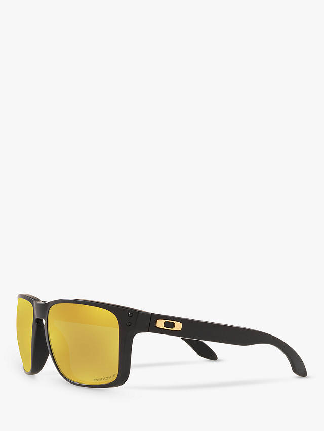 Oakley OO9417 Men's Holbrook XL Prizm Polarised Square Sunglasses, Black/Yellow