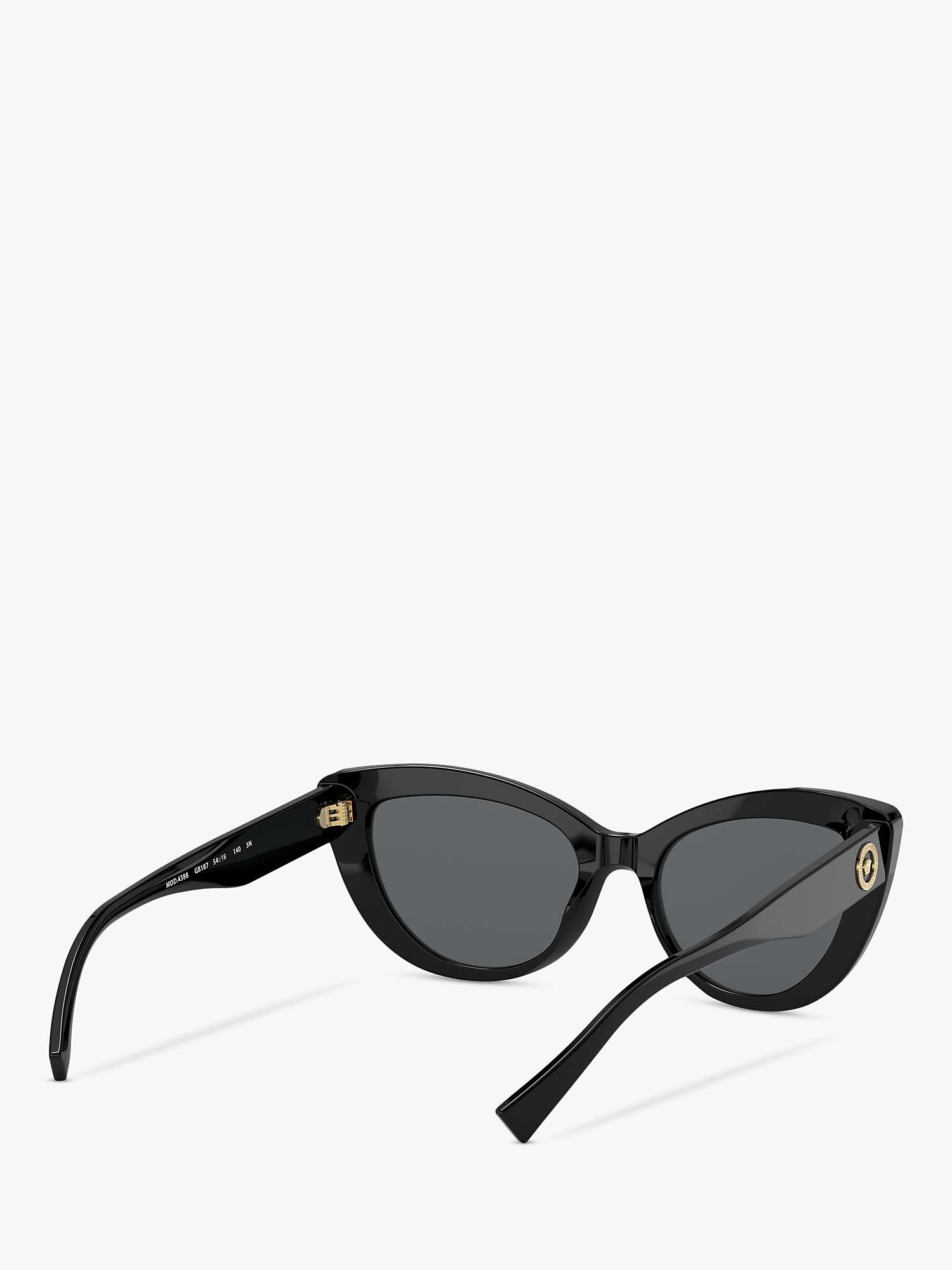 Buy Versace VE4388 Women's Cat Eye Sunglasses, Black/Grey Online at johnlewis.com