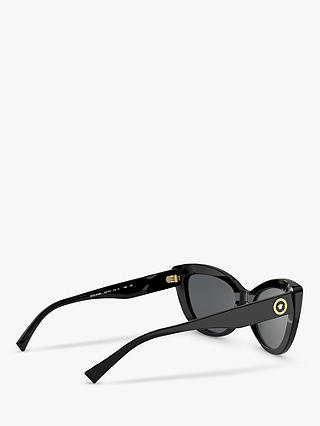 Versace VE4388 Women's Cat Eye Sunglasses, Black/Grey