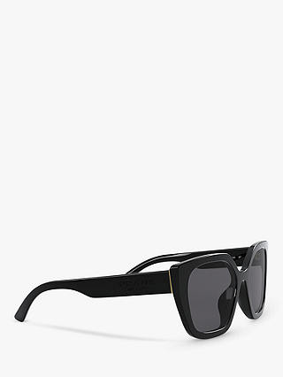 Prada PR 24XS Women's Polarised Square Sunglasses, Black/Grey