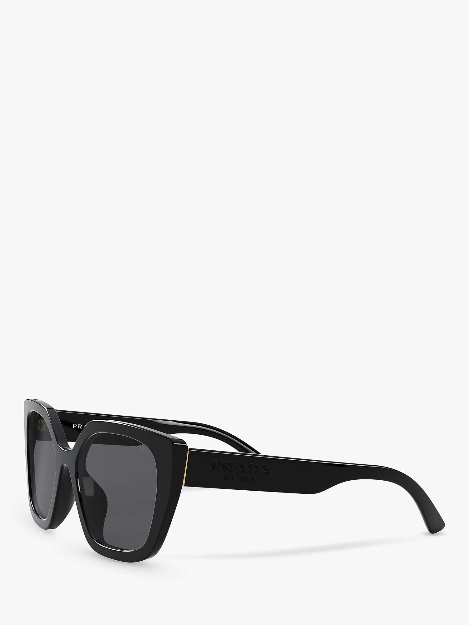 Buy Prada PR 24XS Women's Polarised Square Sunglasses, Black/Grey Online at johnlewis.com