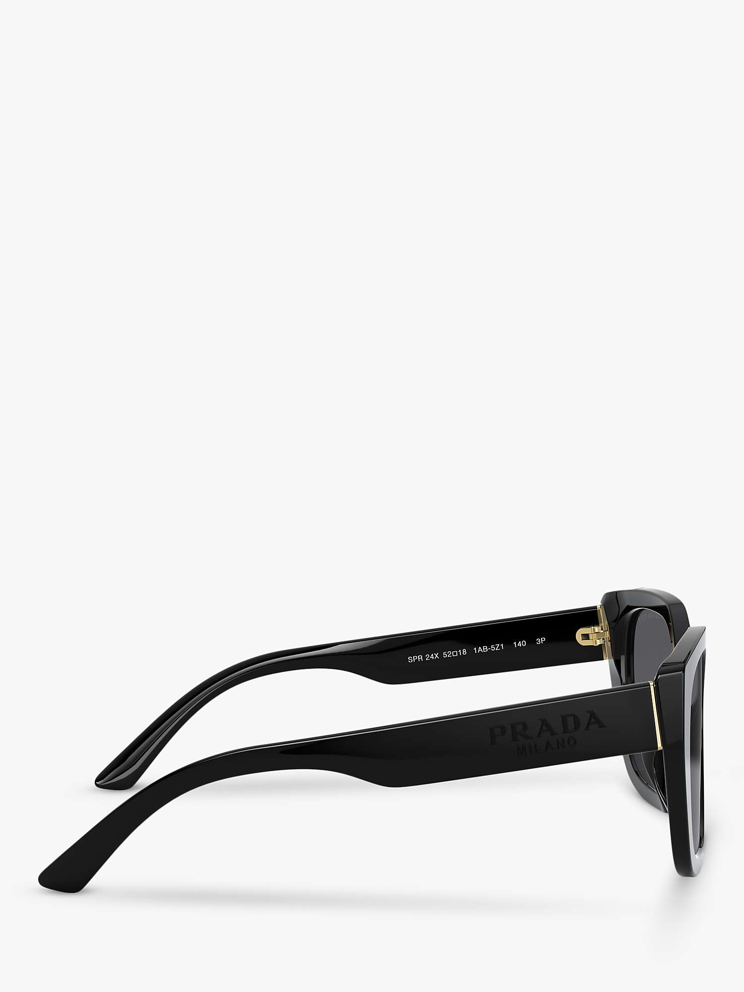 Buy Prada PR 24XS Women's Polarised Square Sunglasses, Black/Grey Online at johnlewis.com