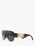 Versace VE4391 Women's Irregular Sunglasses, Black/Grey