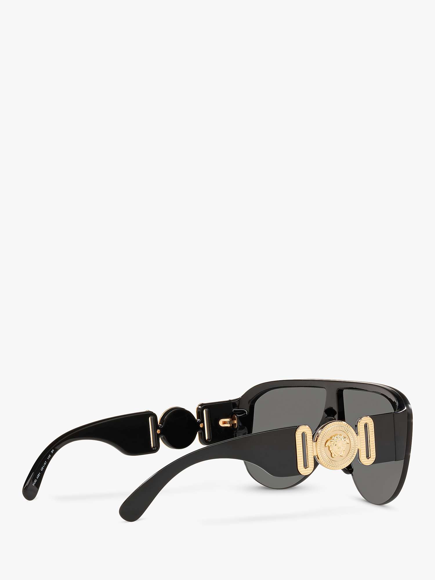 Buy Versace VE4391 Women's Irregular Sunglasses, Black/Grey Online at johnlewis.com