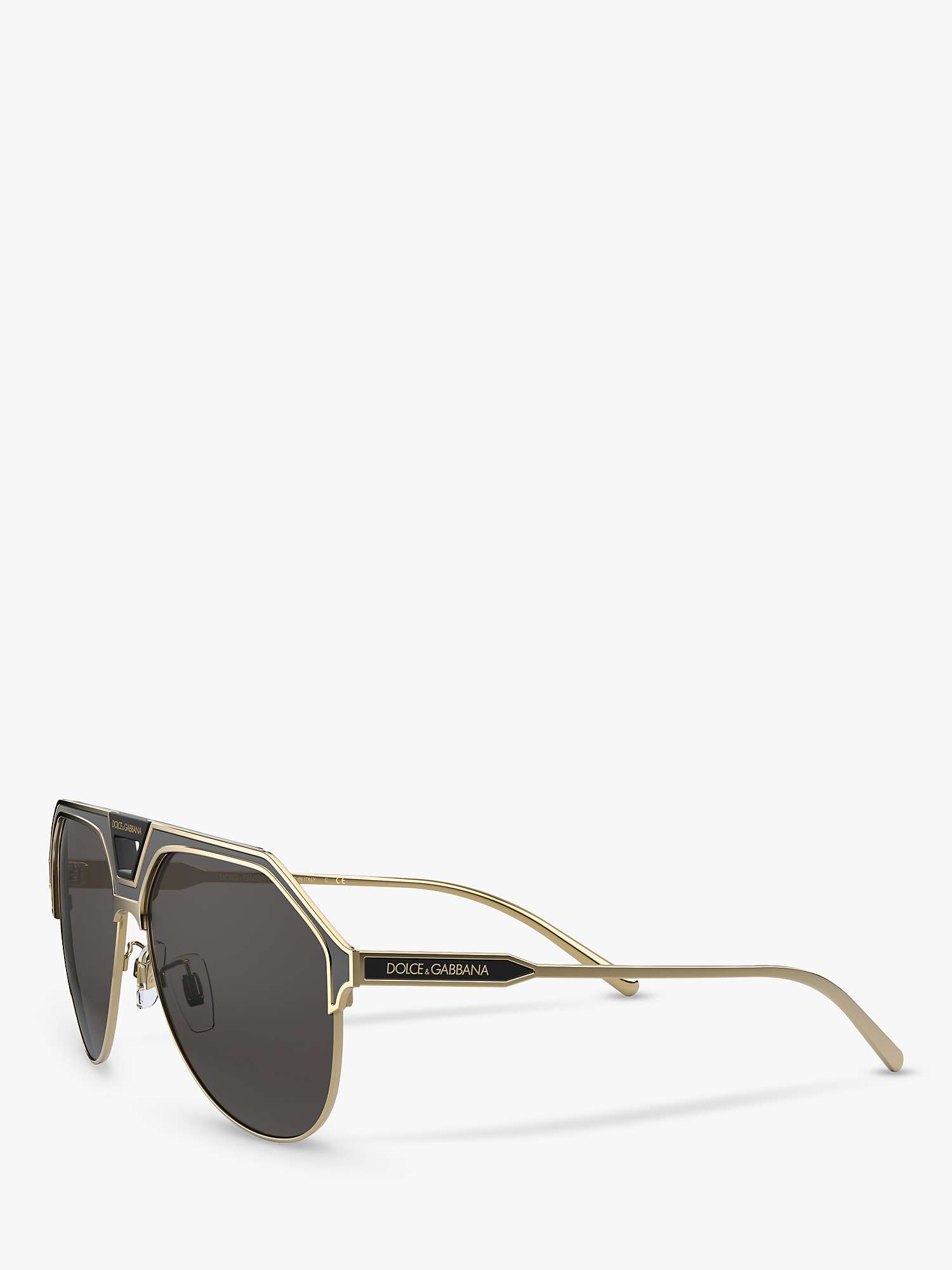 Buy Dolce & Gabbana DG2257 Men's Aviator Sunglasses, Black Online at johnlewis.com
