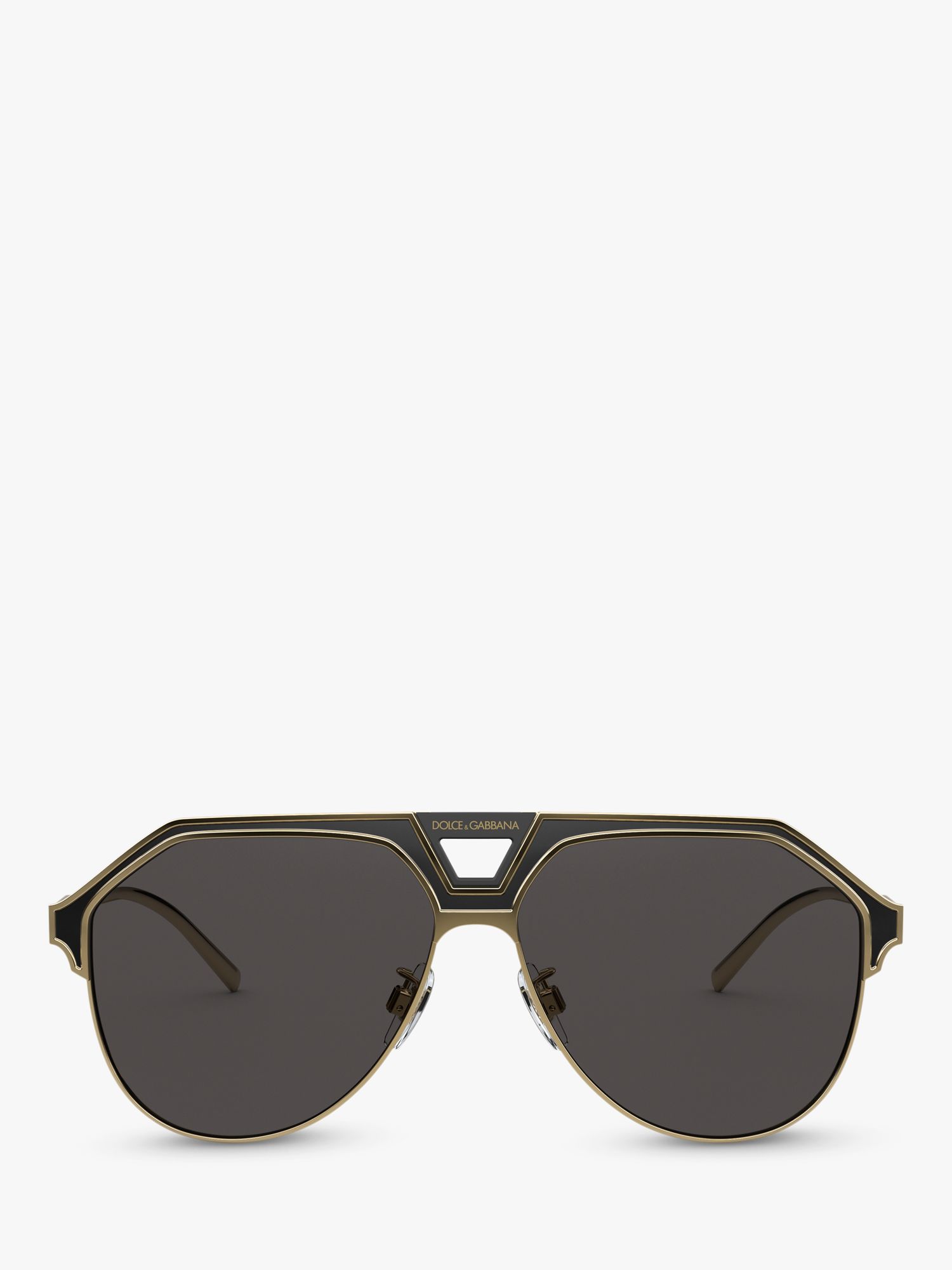 Dolce & Gabbana DG2257 Men's Aviator Sunglasses, Black at John Lewis ...