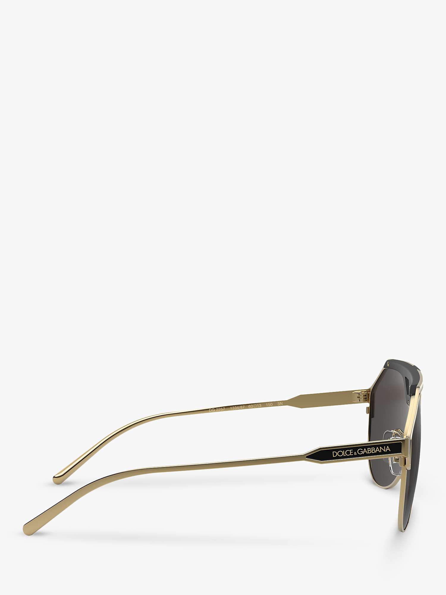 Buy Dolce & Gabbana DG2257 Men's Aviator Sunglasses, Black Online at johnlewis.com