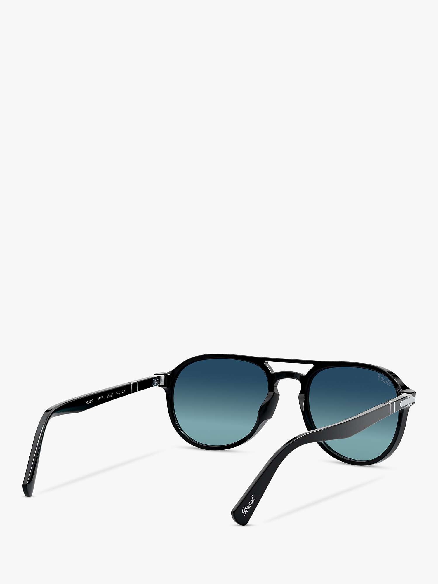 Buy Persol PO3235S Women's Polarised Aviator Sunglasses, Black/Blue Gradient Online at johnlewis.com