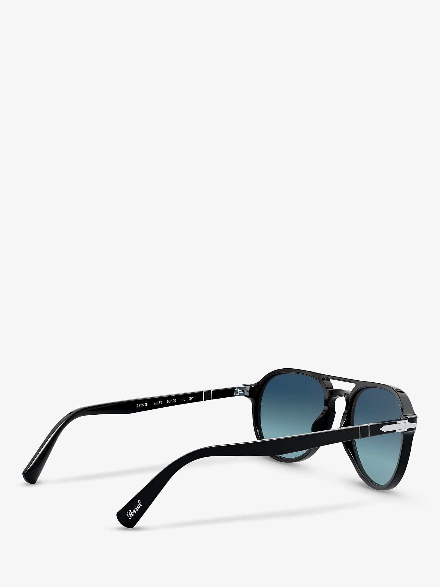 Buy Persol PO3235S Women's Polarised Aviator Sunglasses, Black/Blue Gradient Online at johnlewis.com