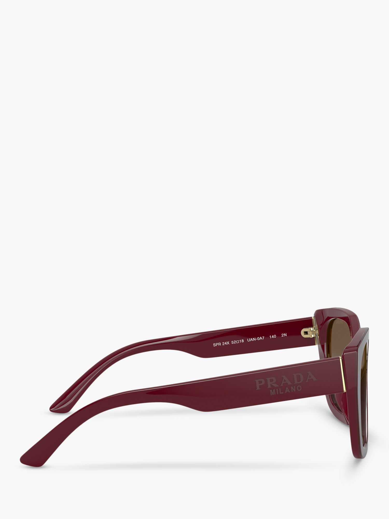 Prada PR 24XS Women's Square Sunglasses, Burgundy/Brown Gradient at ...