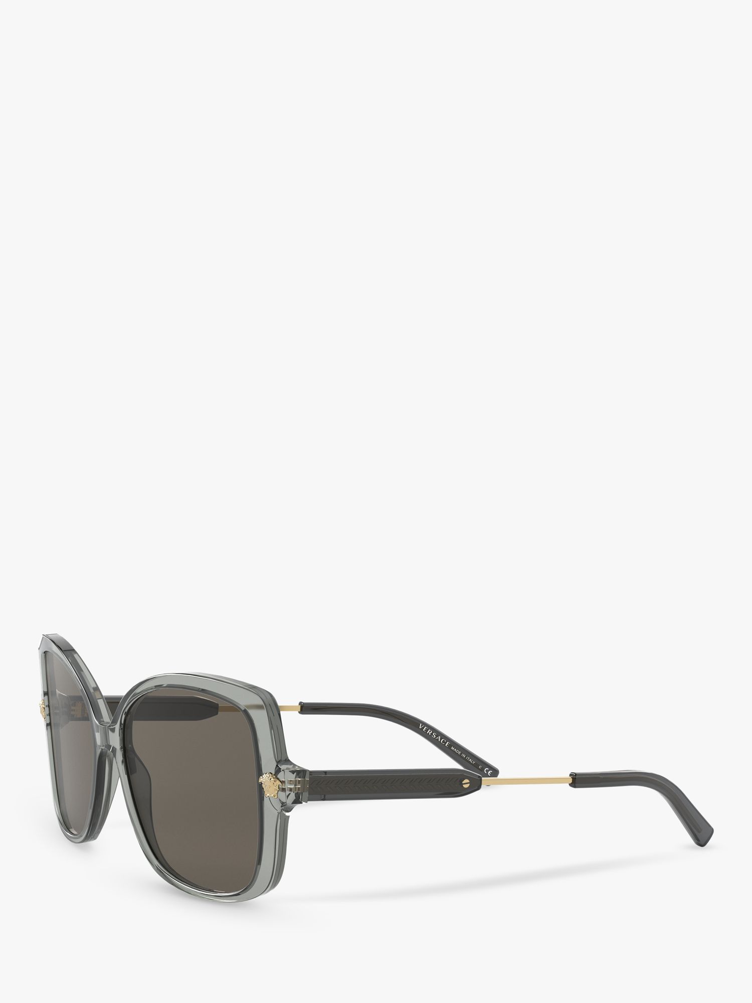 Versace VE4390 Women's Butterfly Sunglasses, Transparent Black/Brown at ...