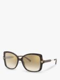 Versace VE4390 Women's Butterfly Sunglasses, Havana/Mirrored Gold