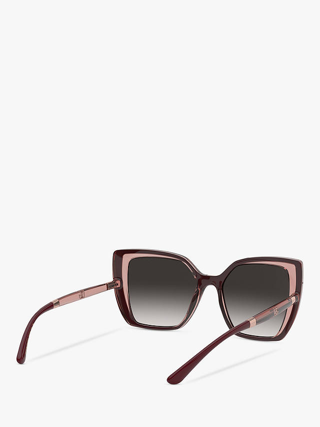 Dolce & Gabbana DG6138 Women's Butterfly Sunglasses, Burgundy/Grey Gradient