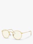 Ray-Ban RB3447 Women's Round Metal Sunglasses, Gold