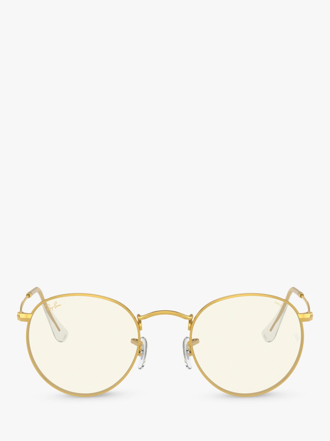 Ray-Ban RB3447 Women's Round Metal Sunglasses, Gold at John Lewis & Partners