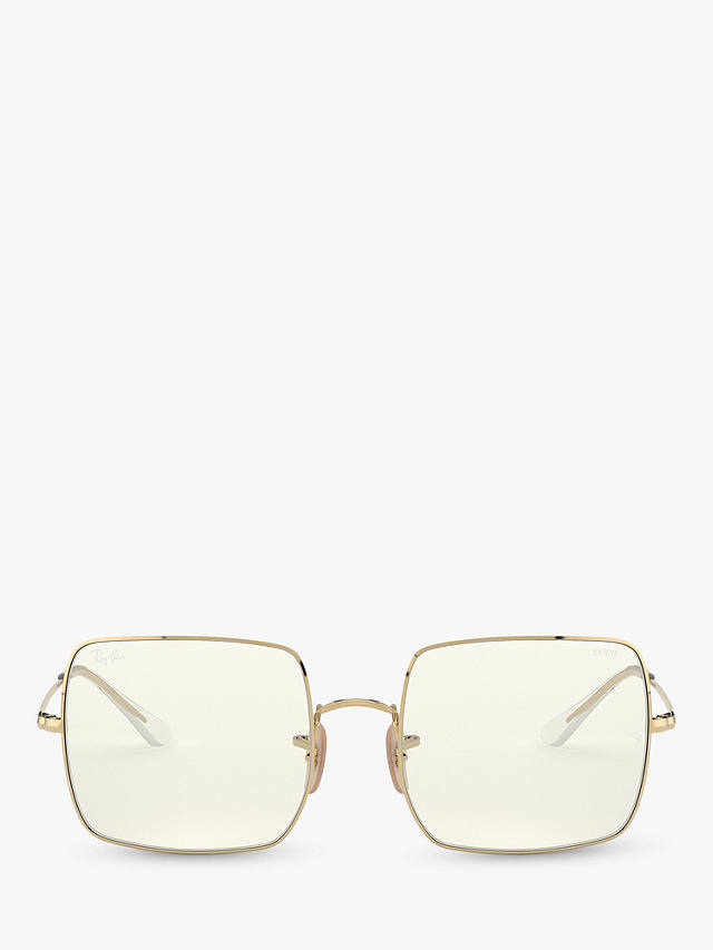 Ray-Ban RB1971 Women's Square Sunglasses, Gold/Clear Grey