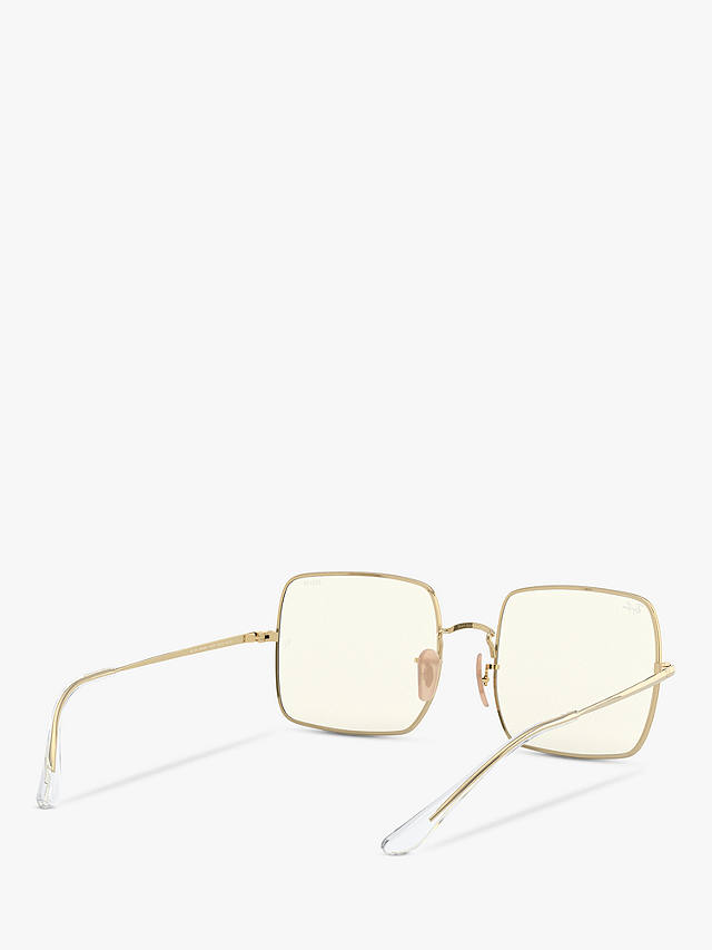 Ray-Ban RB1971 Women's Square Sunglasses, Gold/Clear Grey